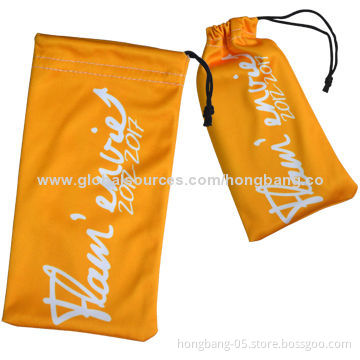 Cleaning Pouches with Microfiber and Nylon String Materials